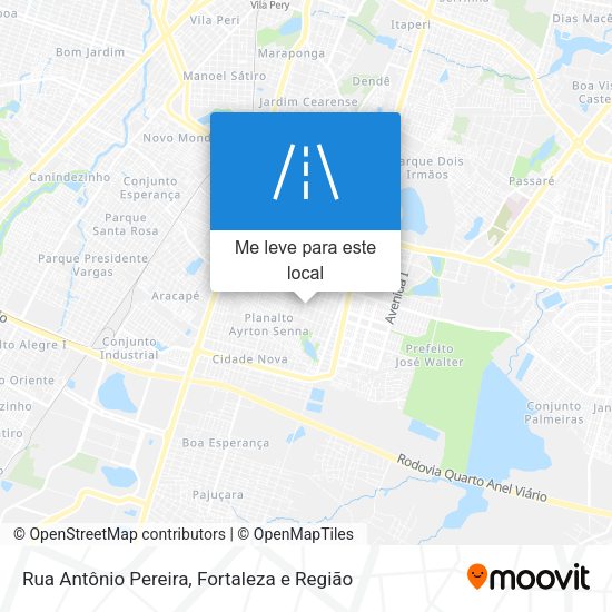 Rua Antônio Pereira mapa