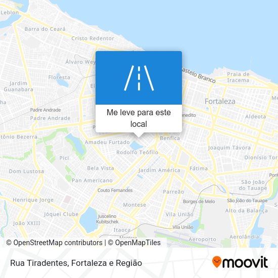 Rua Tiradentes mapa