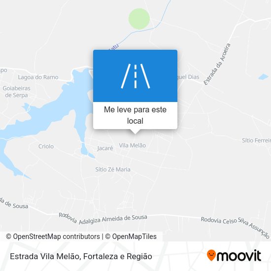 Estrada Vila Melão mapa