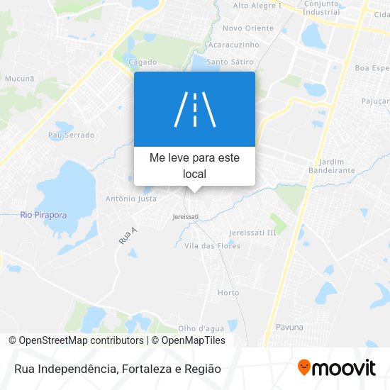 Rua Independência mapa