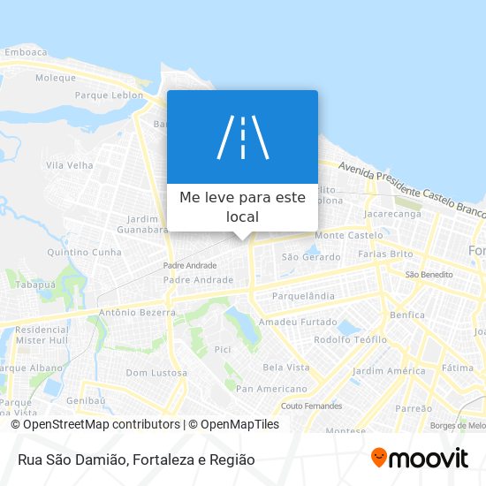 Rua São Damião mapa