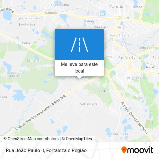 Rua João Paulo II mapa