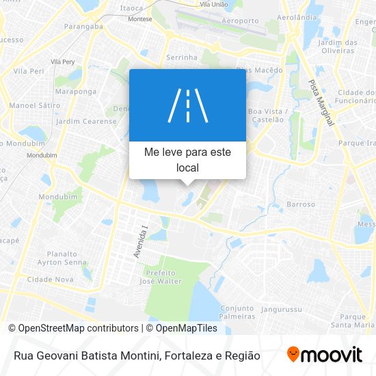 Rua Geovani Batista Montini mapa