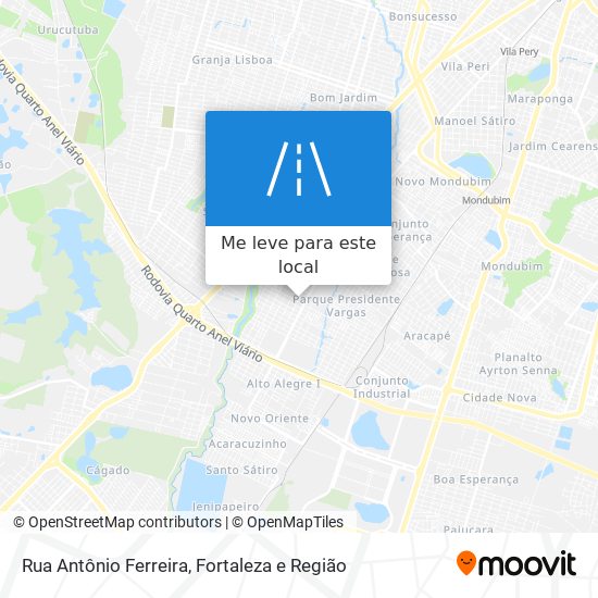 Rua Antônio Ferreira mapa