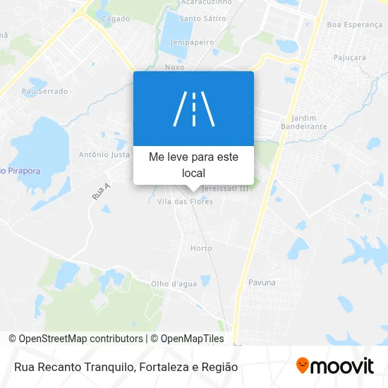 Rua Recanto Tranquilo mapa