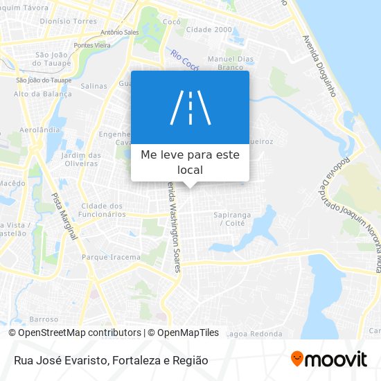 Rua José Evaristo mapa