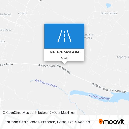 Estrada Serra Verde Preaoca mapa