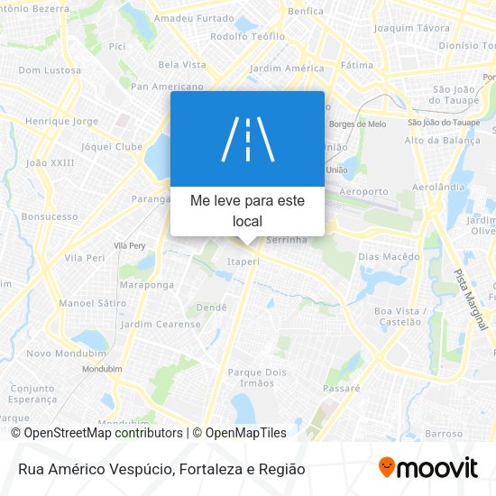 Rua Américo Vespúcio mapa