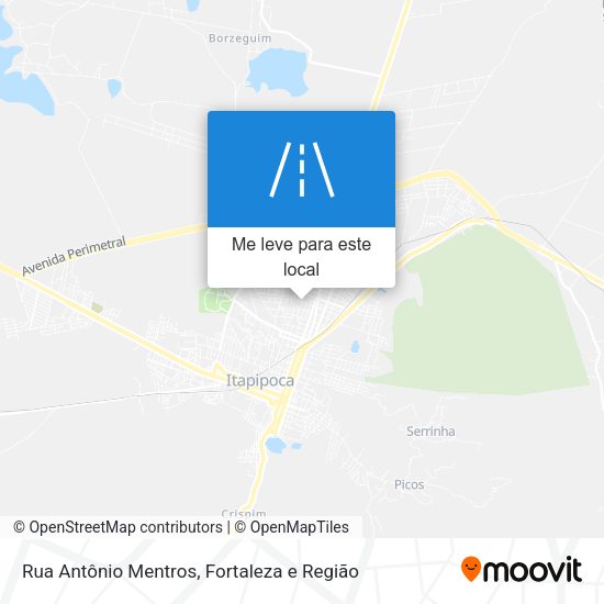 Rua Antônio Mentros mapa