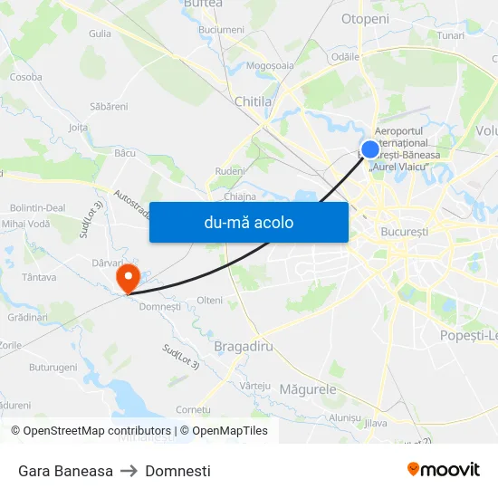 Harta de Gara Baneasa către Domnesti