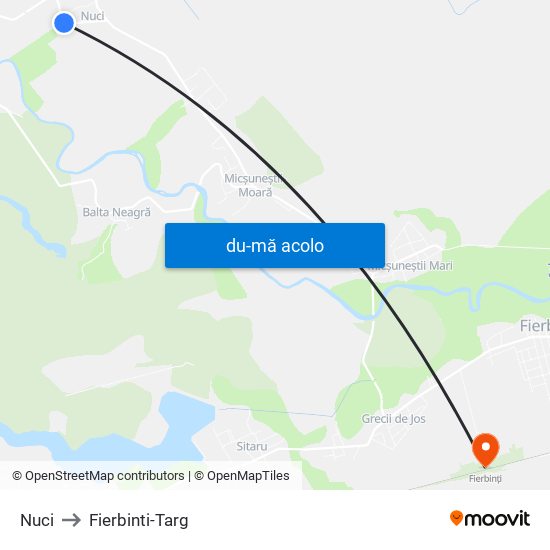 Harta de Nuci către Fierbinti-Targ