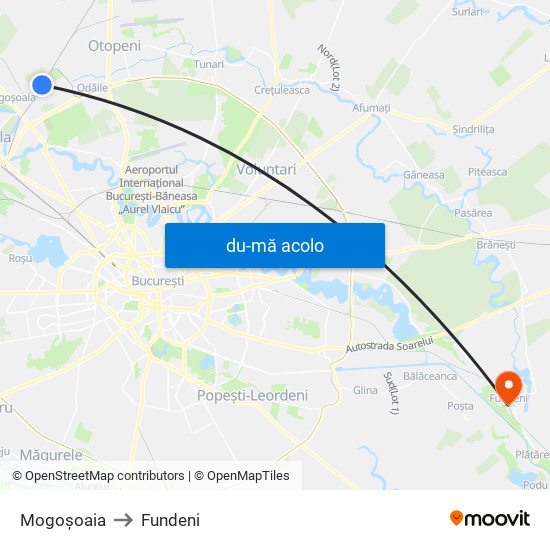 Harta de Mogoșoaia către Fundeni