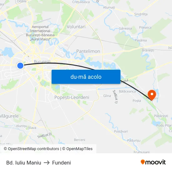 Harta de Bd. Iuliu Maniu către Fundeni