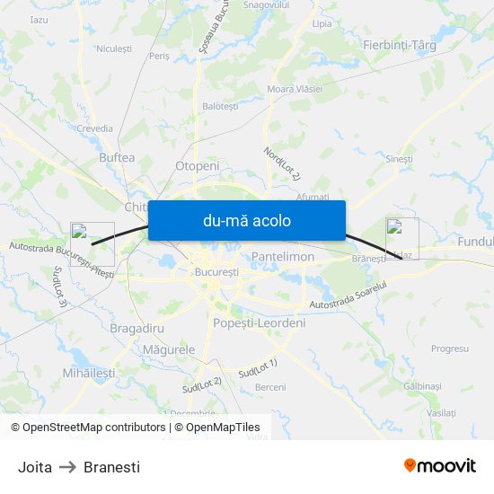 Harta de Joita către Branesti