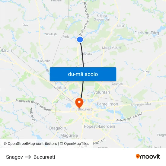 Harta de Snagov către Bucuresti