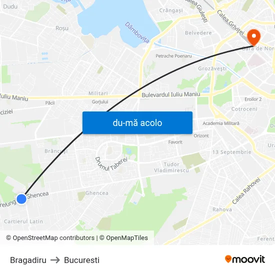 Harta de Bragadiru către Bucuresti