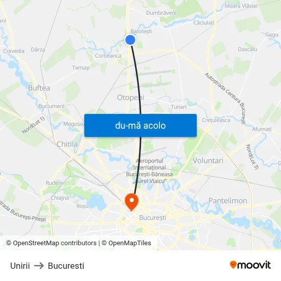 Harta de Unirii către Bucuresti