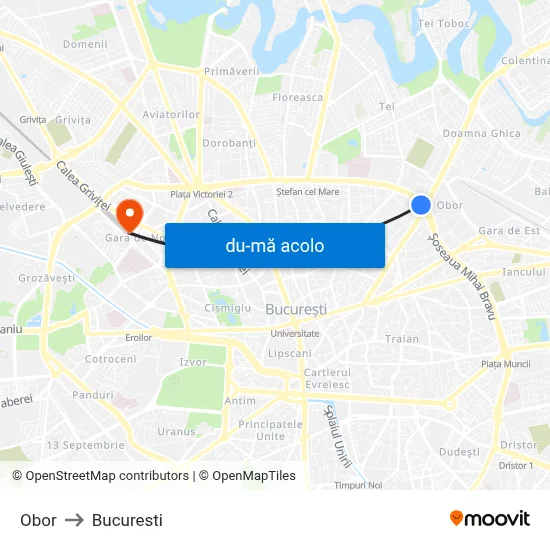 Harta de Obor către Bucuresti