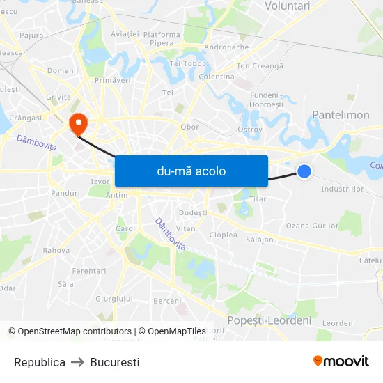 Harta de Republica către Bucuresti