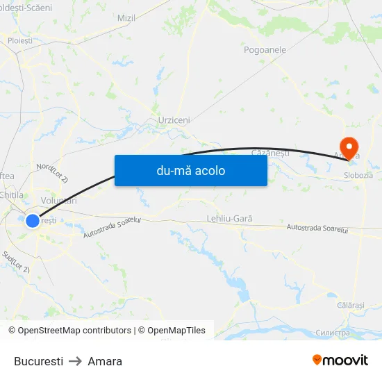 Harta de Bucuresti către Amara
