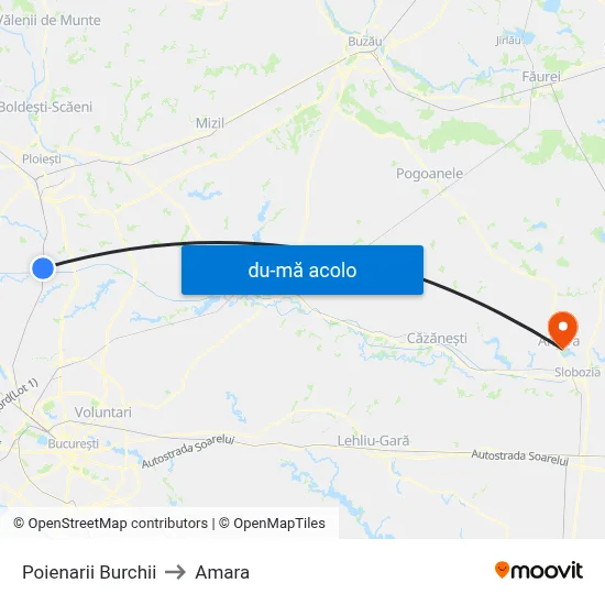 Harta de Poienarii Burchii către Amara