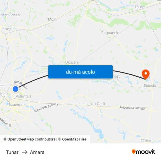 Harta de Tunari către Amara