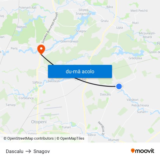 Harta de Dascalu către Snagov