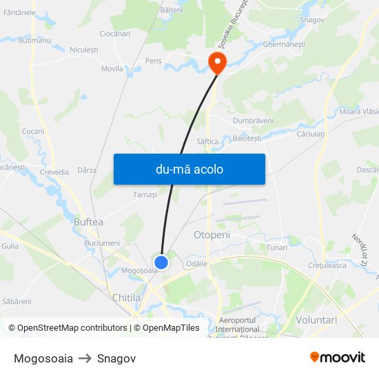 Harta de Mogosoaia către Snagov