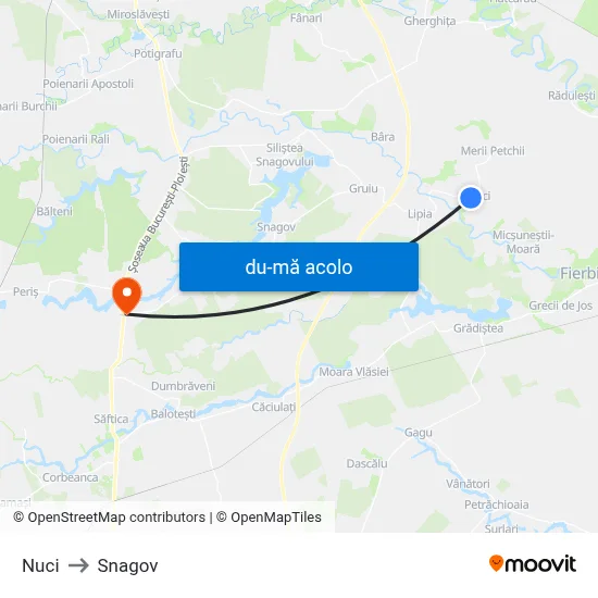 Harta de Nuci către Snagov
