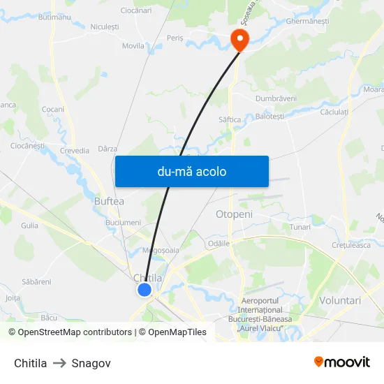 Harta de Chitila către Snagov