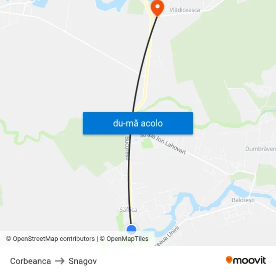 Harta de Corbeanca către Snagov