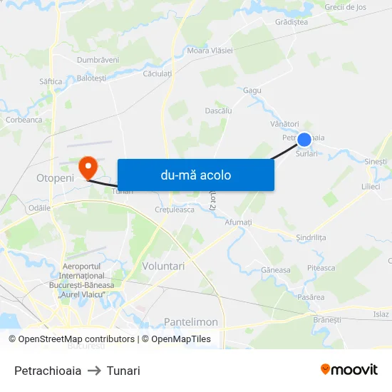 Harta de Petrachioaia către Tunari