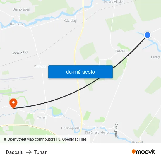 Harta de Dascalu către Tunari