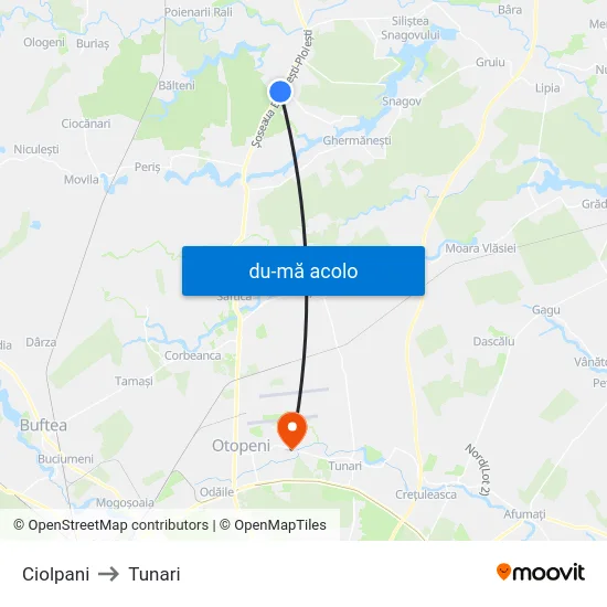 Harta de Ciolpani către Tunari