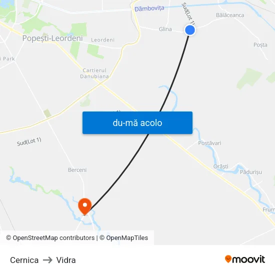Harta de Cernica către Vidra
