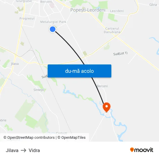 Harta de Jilava către Vidra