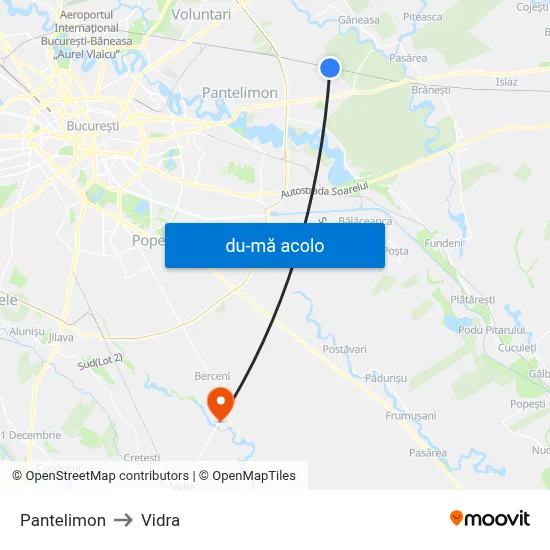Harta de Pantelimon către Vidra