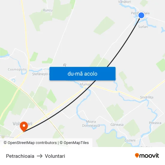 Harta de Petrachioaia către Voluntari