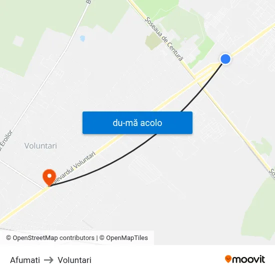Harta de Afumati către Voluntari