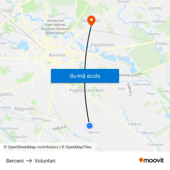Harta de Berceni către Voluntari