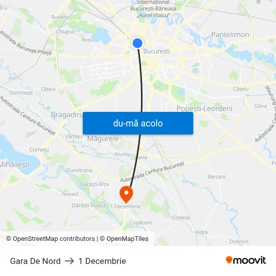 Harta de Gara De Nord către 1 Decembrie