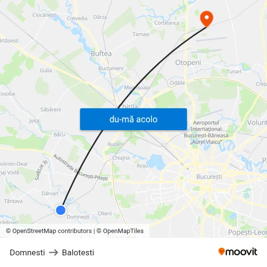 Harta de Domnesti către Balotesti