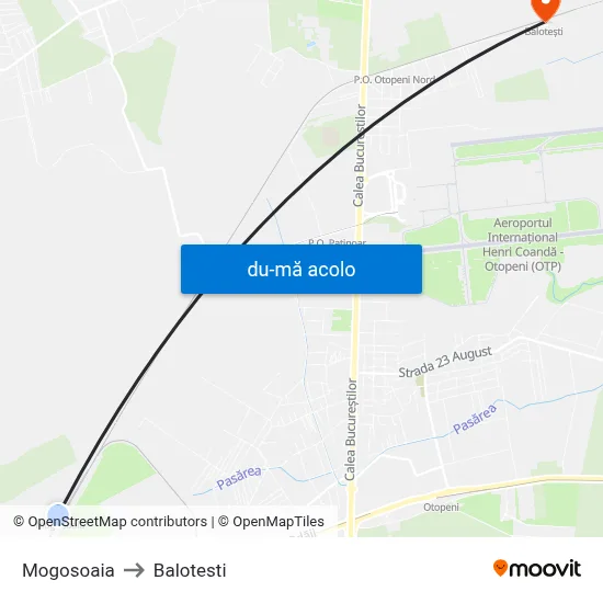 Harta de Mogosoaia către Balotesti