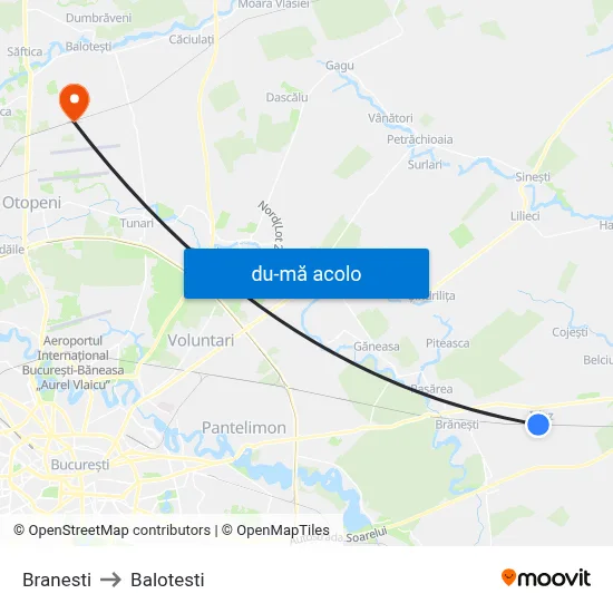 Harta de Branesti către Balotesti
