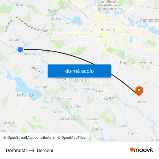 Harta de Domnesti către Berceni