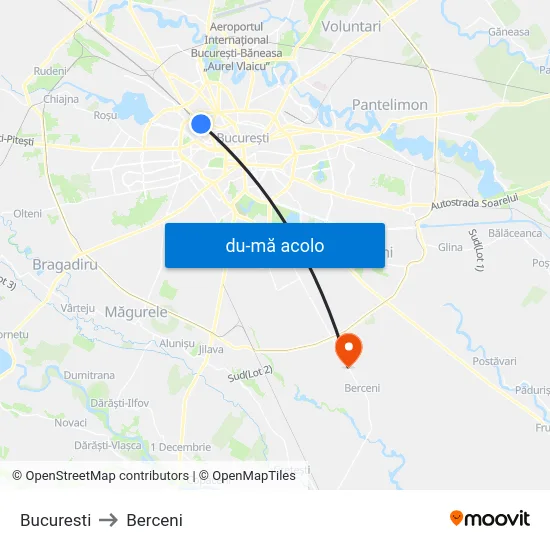 Harta de Bucuresti către Berceni