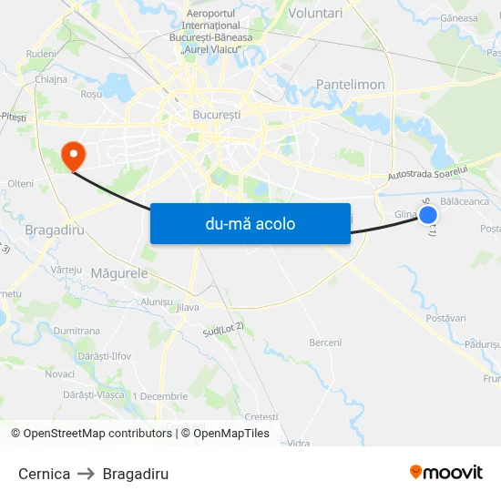 Harta de Cernica către Bragadiru