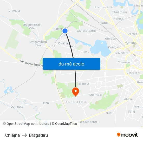 Harta de Chiajna către Bragadiru