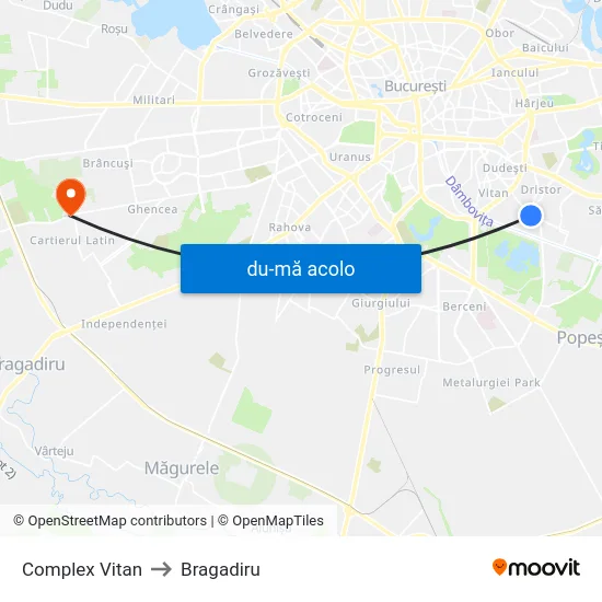 Harta de Complex Vitan către Bragadiru