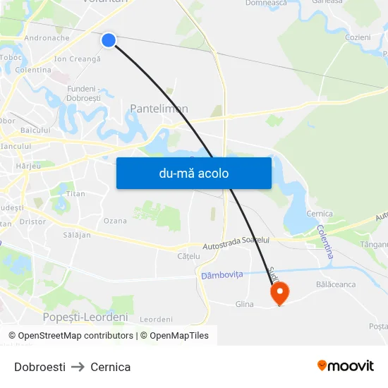 Harta de Dobroesti către Cernica